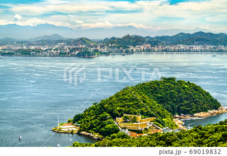 Aerial view of Sao Joao Fortress in Rio de Janeiro, Brazil 69019832