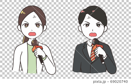 Anger Reporter Upper Body - Stock Illustration [69020740] - PIXTA
