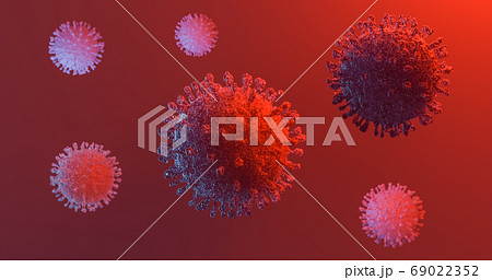 Image of Flu COVID-19 virus cell concept. 69022352