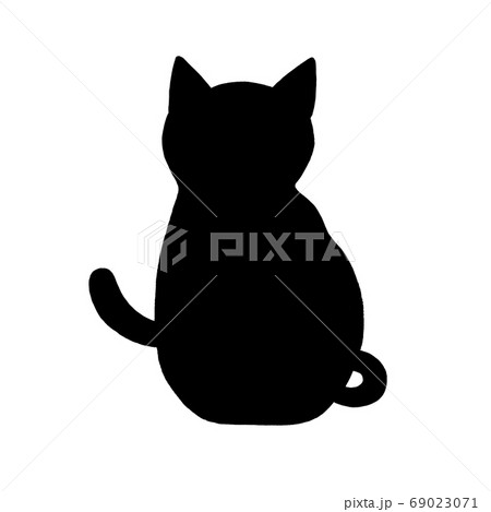 黒猫のシルエットのイラスト のイラスト素材