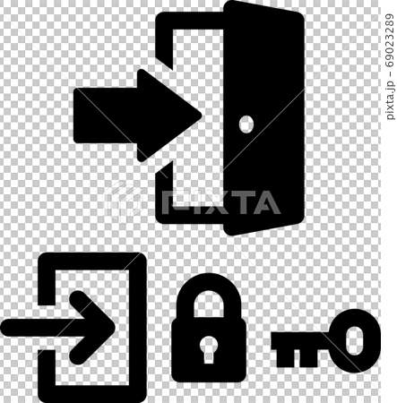 ログインのアイコン 扉 鍵のイラスト素材 ログインのアイコン 扉 鍵のイラスト素材