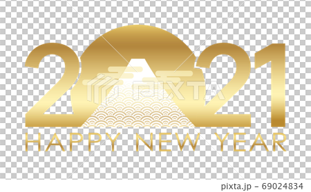 New Year's card material Mt. Fuji 2021 logo New Year's card material Mt. Fuji 2021 logo 69024834