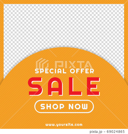 Frame product image concept sale banner overlap layer yellow col 69024865