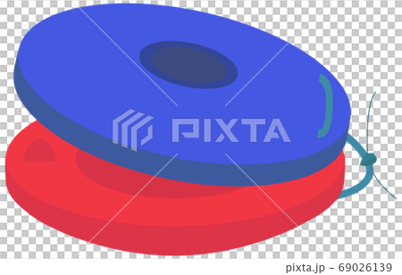 Illustration of blue and red simple castanets Illustration of blue and red simple castanets 69026139