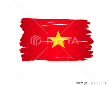 Vietnam flag with brush paint textured, background, Symbols of Vietnam, graphic designer element - Vector - illustration Vietnam flag with brush paint textured, background, Symbols of Vietnam, graphic designer element - Vector - illustration 69026224