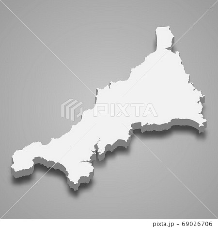 3d map of Cornwall is a ceremonial county of England 69026706