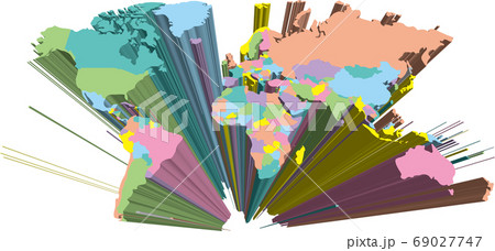 立体的な飛び出す世界地図 立体的な飛び出す世界地図 69027747