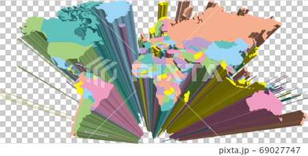 立体的な飛び出す世界地図 立体的な飛び出す世界地図 69027747