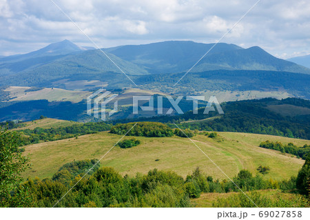 Carpathian countryside in September. mountain landscape on a sun 69027858