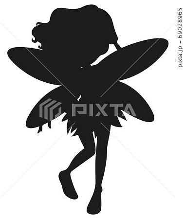 Silhouette Fairy Character On White Backgroundのイラスト素材 Silhouette Fairy Character On White Backgroundのイラスト素材