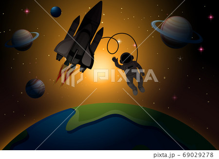 Astronaut in space scene 69029278