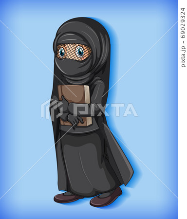 Muslim girl holding book 69029324