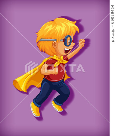 Boy wearing superhero with stranglehold in 69029454