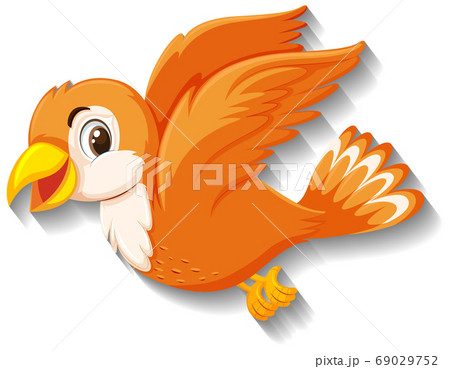 Cute orange bird cartoon character Cute orange bird cartoon character 69029752