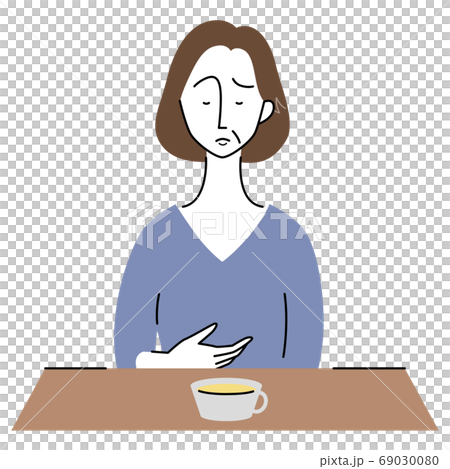 食欲がない様子の中年女性 69030080