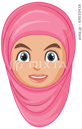 Happy Muslim girl head Happy Muslim girl head 69030439