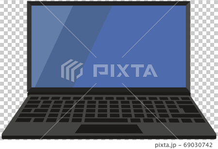 從前面看的便攜式計算機的插圖 從前面看的便攜式計算機的插圖 69030742