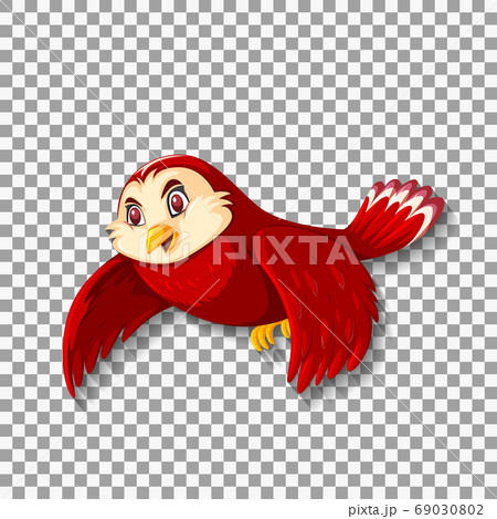 Cute red bird cartoon character 69030802
