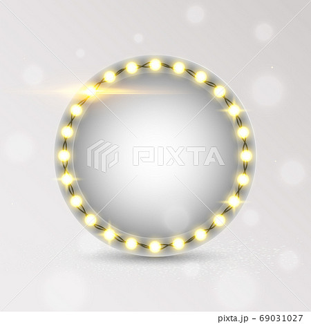 Glowing lights retro frame for advertising design. 69031027