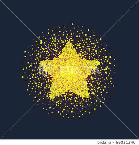 Golden star vector banner on the background. Gold Golden star vector banner on the background. Gold 69031246