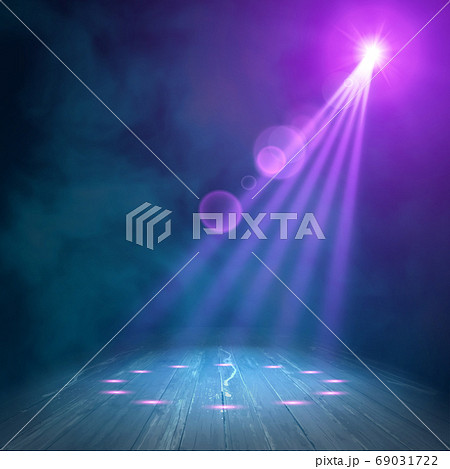 Background in show. Vector interior shined with a 69031722
