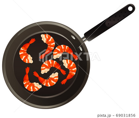 Aerial view of food on pan 69031856