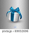 gift box with red bow 69032696