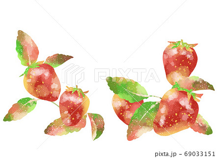 鮮やかなタッチの苺のイラストのイラスト素材