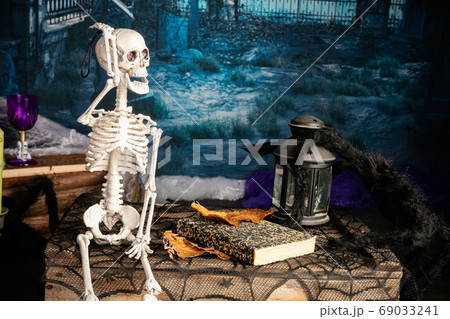 Halloween decoration with skeleton 69033241