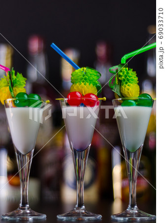 exotic drink based on Malibu rum and other exotic drink based on Malibu rum and other 69033710