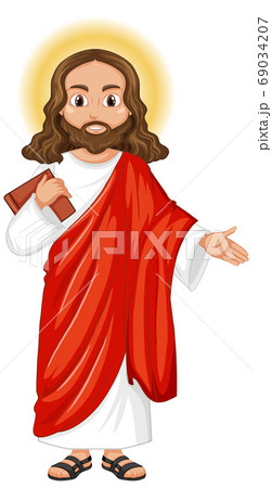 Jesus preaching in standing position character 69034207