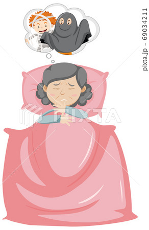 Old woman having a nightmare Old woman having a nightmare 69034211