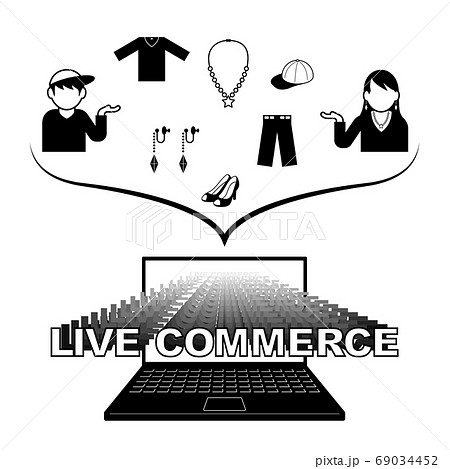 ライブコマースのイラスト素材