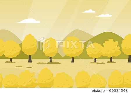 風景 紅葉 木のイラスト素材