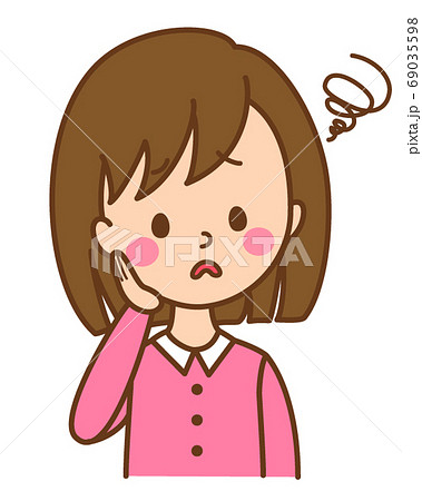 悩む 女性の イラストのイラスト素材