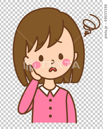 Illustration of a worried woman 69035598