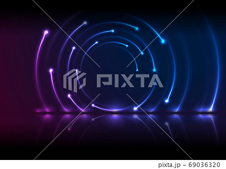 Blue ultraviolet neon laser swirl technology background 69036320