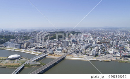 《宮城県・石巻市》市街地の空撮 《宮城県・石巻市》市街地の空撮 69036342