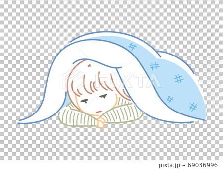 Depressed woman in the futon 69036996