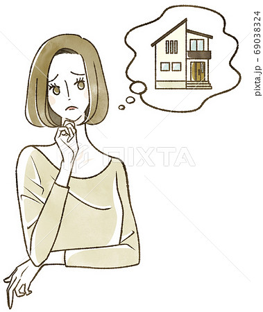 家のことを考えている女性 69038324