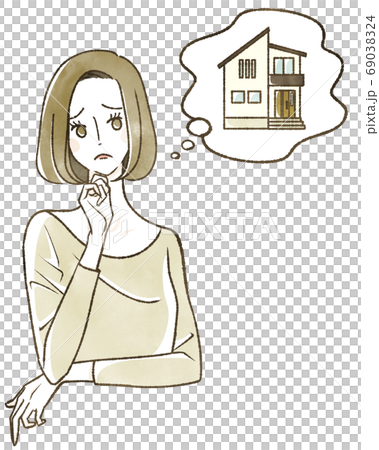 家のことを考えている女性 69038324