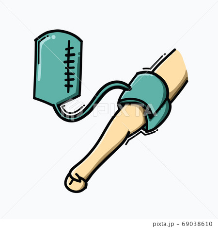 Blood pressure meter doodle color vector icon. Drawing sketch il 69038610