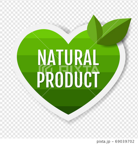 Natural Product Green Labels With Leaves 69039702