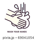 手を洗うアイコン／ベクターイラスト 69041054