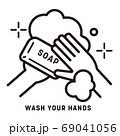 手を洗うアイコン／ベクターイラスト 69041056