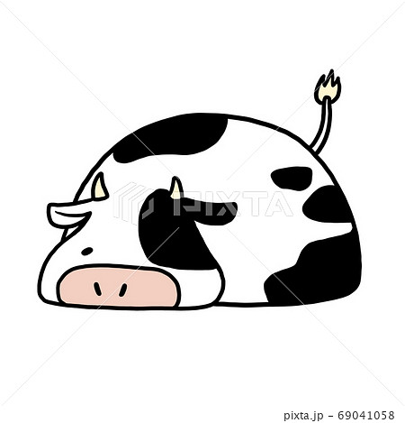 Curled Loose Cow Stock Illustration