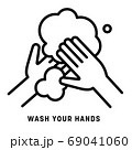 手を洗うアイコン／ベクターイラスト 69041060