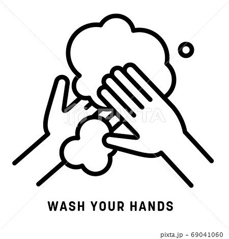 手を洗うアイコン ベクターイラストのイラスト素材