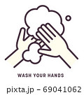 手を洗うアイコン／ベクターイラスト 69041062