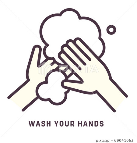 手を洗うアイコン/ベクターイラスト 手を洗うアイコン/ベクターイラスト 69041062